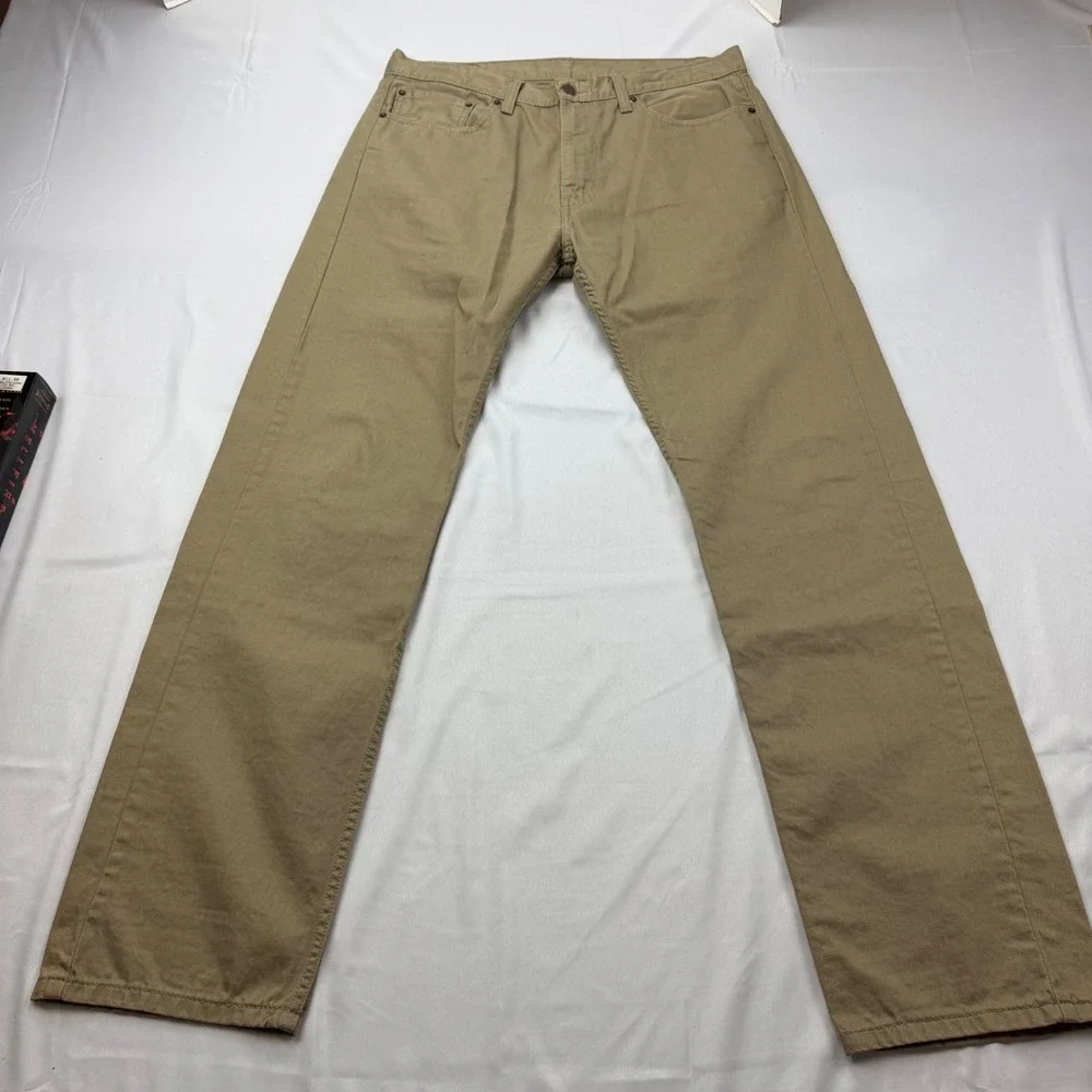 Levi's‎ 505 Regular Fit Pants Mens 36x34 Tan Khaki Straight Leg 00505-0718